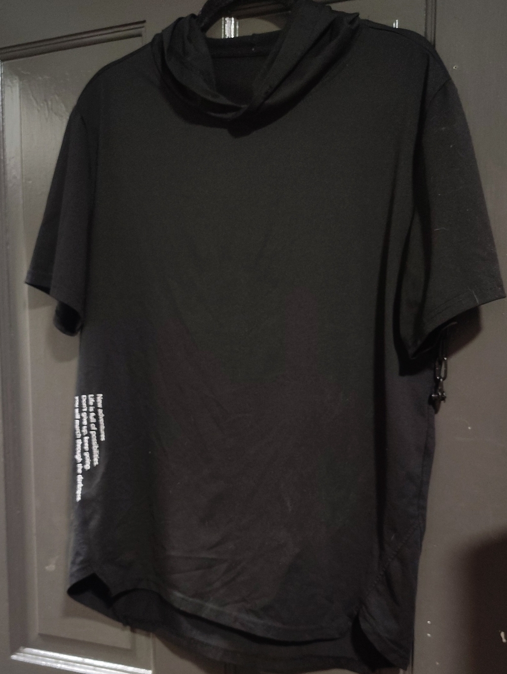 Black Men's Short-Sleeve Hooded T-Shirt